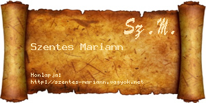Szentes Mariann névjegykártya